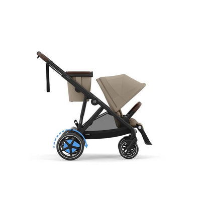 Cybex E - Gazelle S Stroller - Black Frame/ Almond Beige Seat