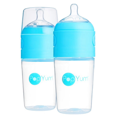 Popyum Anti-Colic Formula Making Baby Bottle, 2-Pack, 9 Oz. Sky Blue