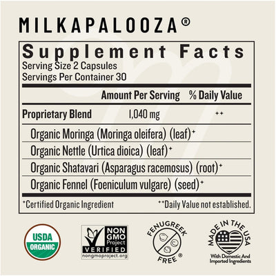 Legendairy Milk Milkapalooza Lactation Vegan Supplement - 60ct