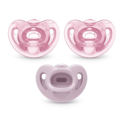 NUK Comfy 100% Silicone Pacifier, 0-6 months 3Pk Pink